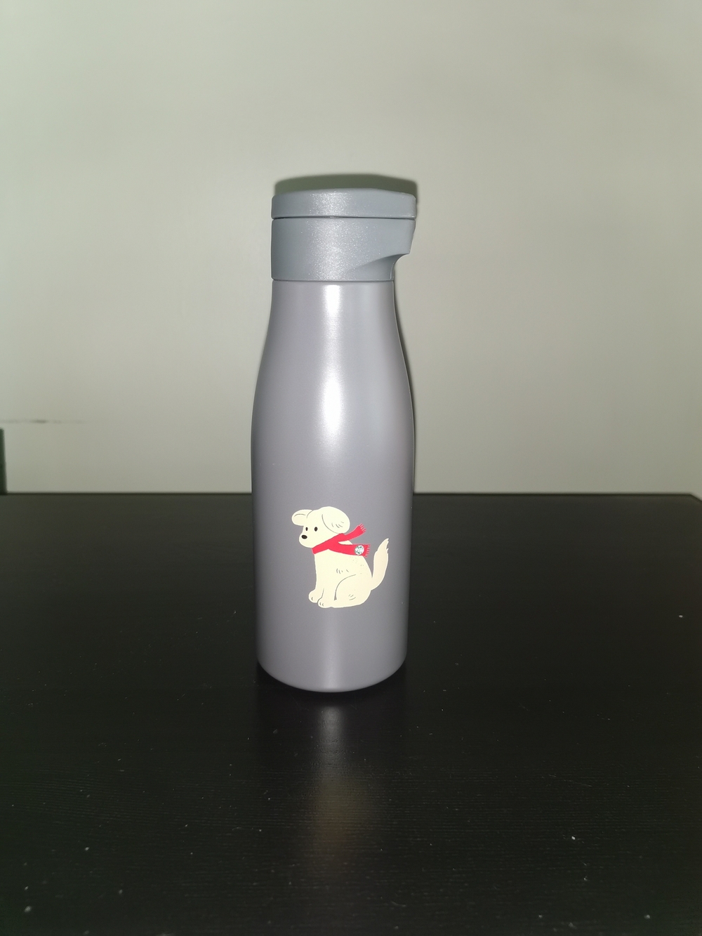 Starbucks 2025 Holiday Puppy Dog Scarf Stainless Tumbler Gray 14 oz